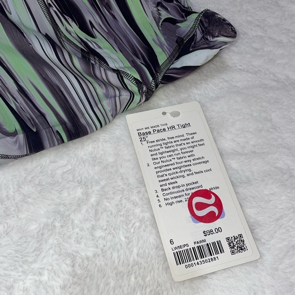 BNWT Lululemon Size 6 Base Pace HR Tight 25” Leggings Exercise Gym Lounge​ - Picture 4 of 5
